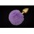 Малая золотистая металлическая анальная пробка Пикантные Штучки с пушистым фиолетовым хвостом - 6 см