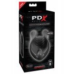 Мастурбатор PDX Elite Vibrating Silicone Stimulator с дополнительной стимуляцией уздечки - чёрный