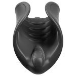 Мастурбатор PDX Elite Vibrating Silicone Stimulator с дополнительной стимуляцией уздечки - чёрный