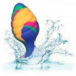 Текстурированная анальная пробка из силикона CHEEKY MED SWIRL TIE-DYE PLUG - размера M - 7,5 см