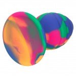 Текстурированная анальная пробка из силикона CHEEKY MED SWIRL TIE-DYE PLUG - размера M - 7,5 см