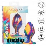 Текстурированная анальная пробка из силикона CHEEKY LRG SWIRL TIE-DYE PLUG - размера L - 9 см