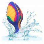 Текстурированная анальная пробка из силикона CHEEKY LRG SWIRL TIE-DYE PLUG - размера L - 9 см