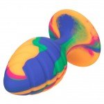 Текстурированная анальная пробка из силикона CHEEKY LRG SWIRL TIE-DYE PLUG - размера L - 9 см