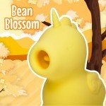 Клиторальный стимулятор единорог Unihorn - Bean Blossom с вибрацией и со стимуляцией язычком - жёлтый