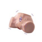 Мастурбатор-полуторс вагина и анус с функцией вибрации - телесный